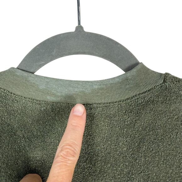 VTG Sweatshirt Womens Small Green Velour Saturday Pullover DODTEX tag - Picture 8 of 9